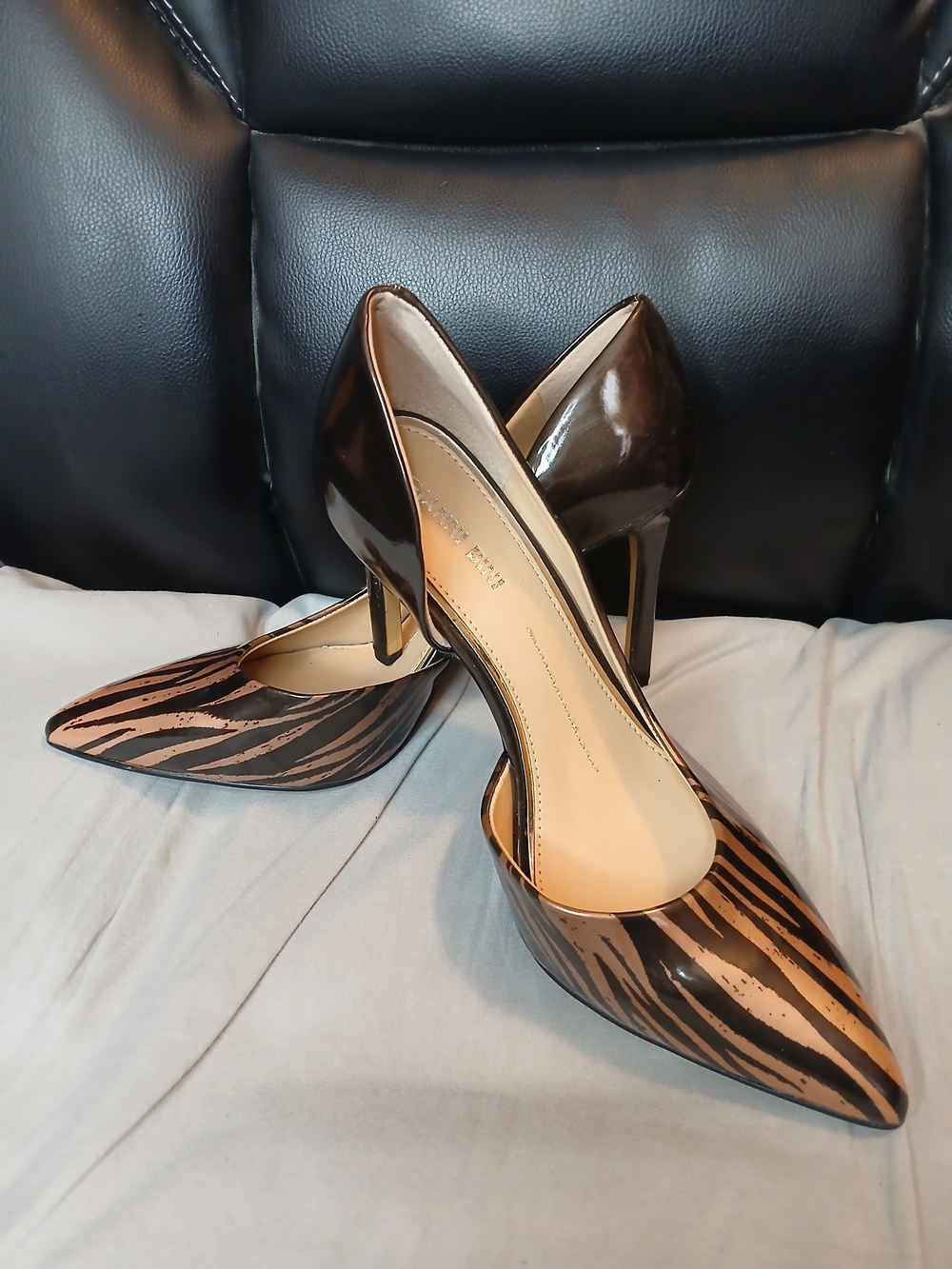 Gianni Bini Brown & Tan Striped 4" Stiletto Heels